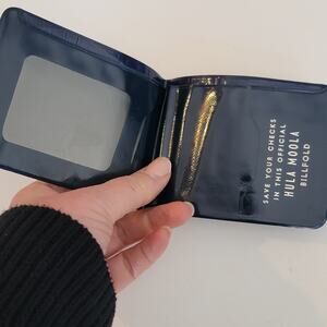 Vintage Hula Moola Blue Croc Billfold Checkbook Wallet ID Window Organizer Case